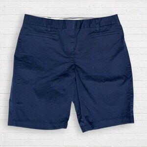 New LANDS END Navy Blue FIT 2 Chino Bermuda Shorts 12